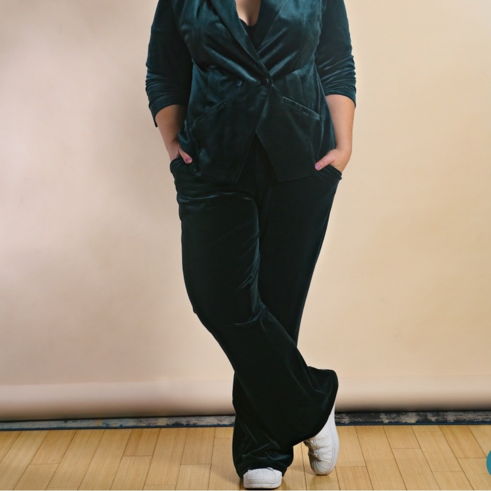 Universal Standard Dark Green Velvet Trousers